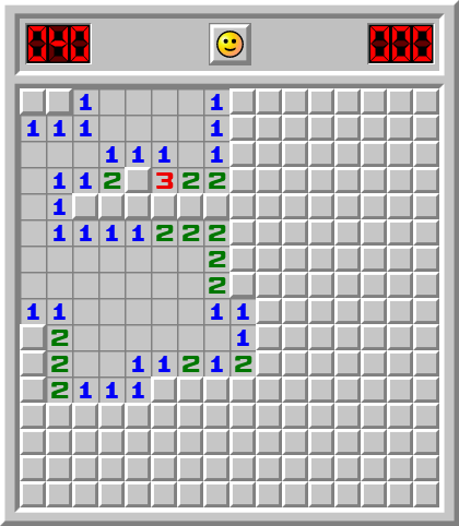 Classic minesweeper board
